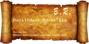 Bazilidesz Rozália névjegykártya